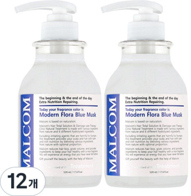 말콤 모던 플로라 블루머스크 헤어트리트먼트, 520ml, 12개