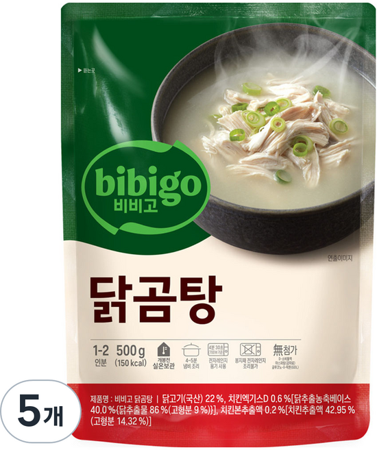 비비고 닭곰탕, 500g, 5개
