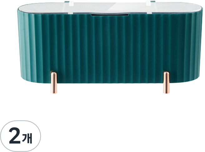 화장솜 퍼프 수납함, 그린, 2개