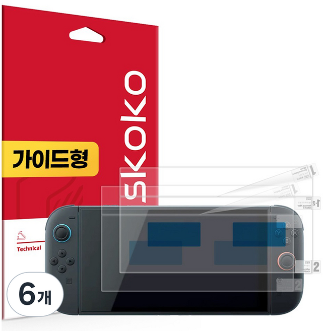 스코코 닌텐도 스위치2 올레포빅 액정보호필름 2매입, NDG00080003, 6개