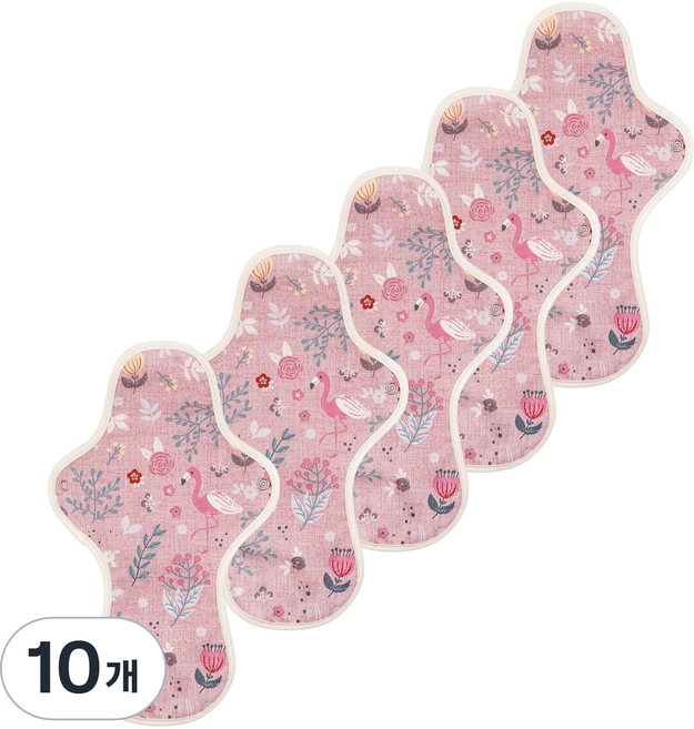 이채 플라워 일체형 면생리대 핑크코이, 10개, 1개입, 대형