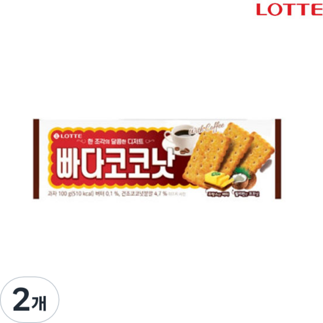 롯데제과 빠다코코낫, 100g, 2개