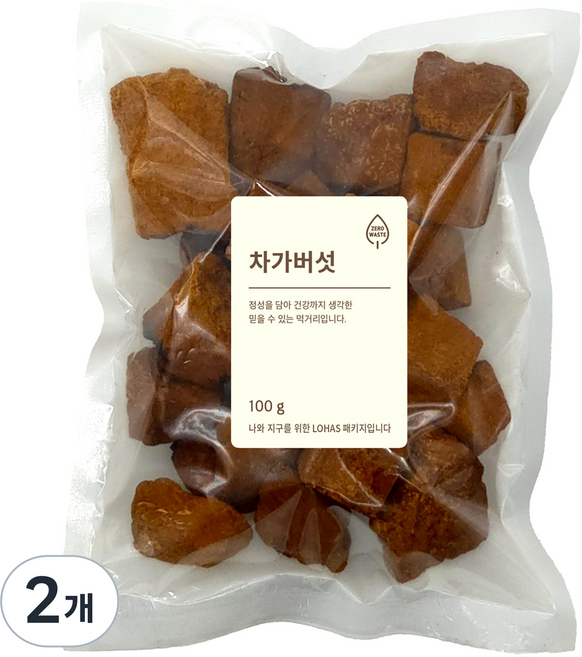 청림 차가버섯, 2개, 100g