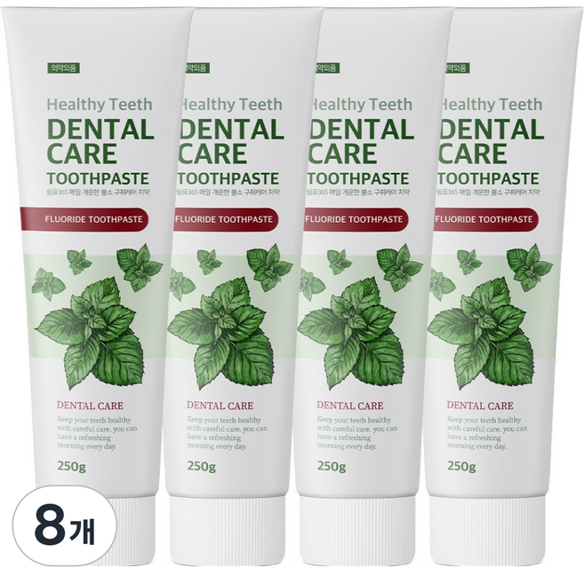 쉼표365 매일 개운한 불소 구취케어 치약, 8개, 250g