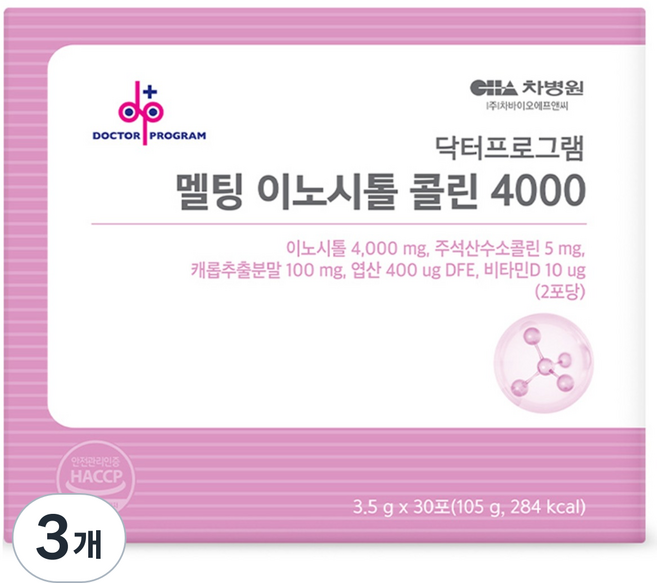 닥터프로그램 차바이오 멜팅 미오 이노시톨 콜린 4000 30p, 105g, 3개