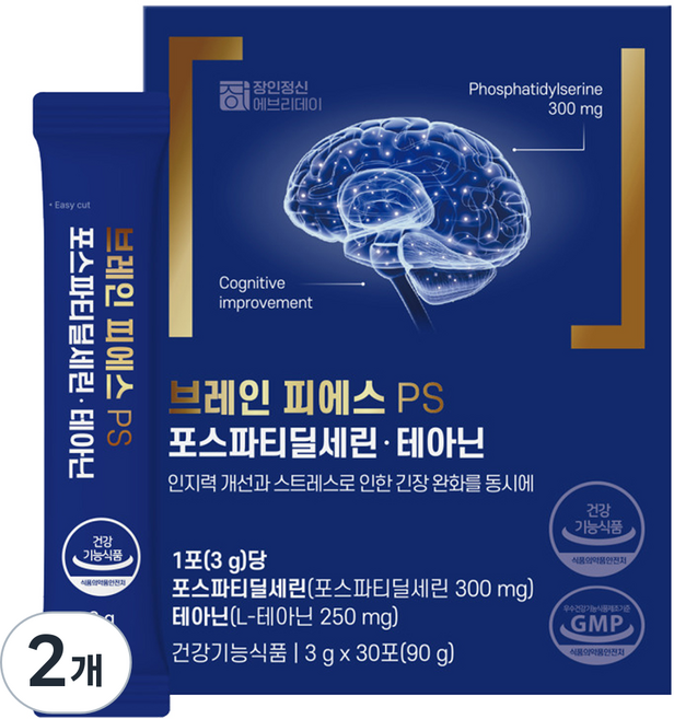 장인정신에브리데이 브레인 피에스 PS 포스파티딜세린 테아닌, 90g, 2개