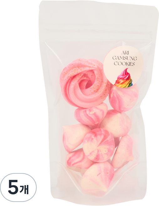 아리감성 포켓형 딸기 머랭쿠키, 5개, 14g
