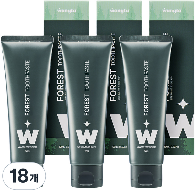 Wangta 森林清新口氣護理牙膏, 18個, 100g