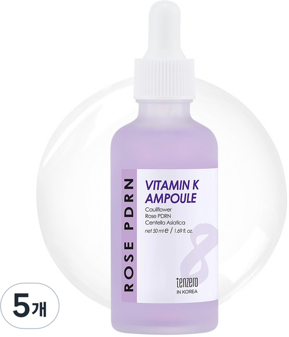 텐제로 로즈 PDRN 비타민 K 앰플, 5개, 50ml