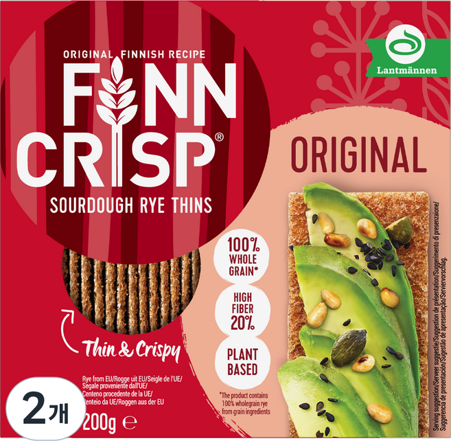 핀크리스프 씬브래드 오리지널 크래커, 200g, 2개