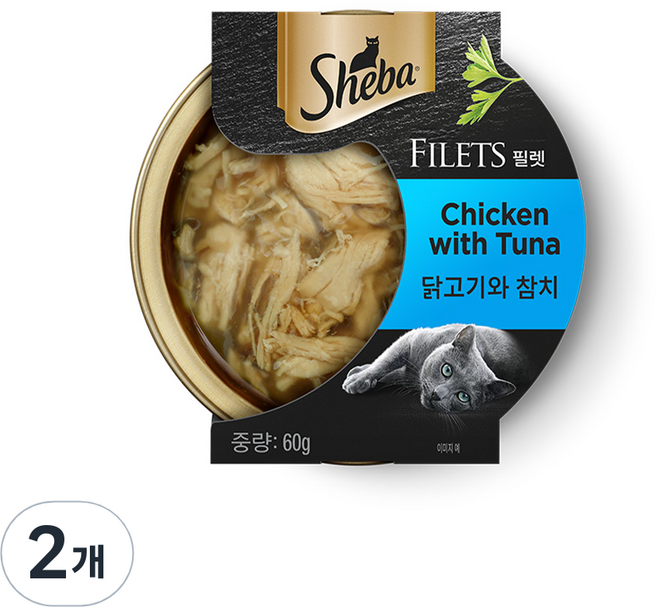 쉬바 어덜트 고양이 필렛 습식사료, 닭+참치, 60g, 2개