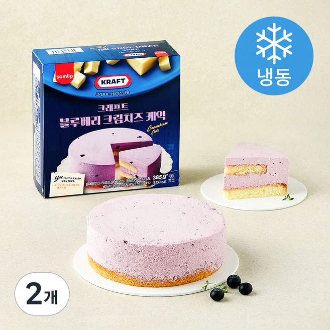 삼립 크래프트 블루베리 치즈케익 (냉동), 385g, 2개