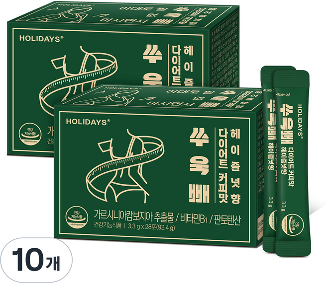 HOLIDAYS Ssuugppae纖盈咖啡 榛果風味 28條入, 10盒, 92.4g