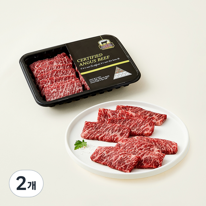 CAB 인증 미국산 앵거스 꽃갈비살 구이용 (냉장), 300g, 2개