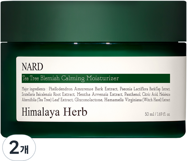 나드 티트리 블레미쉬 진정 수분 크림, 2개, 50ml