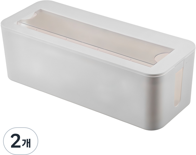 코멧 멀티탭 케이블 정리함, 화이트, 2개