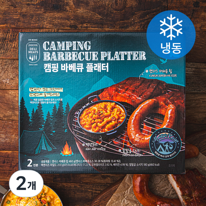 존쿡델리미트 캠핑 바베큐 플래터 (냉동), 840g, 2개