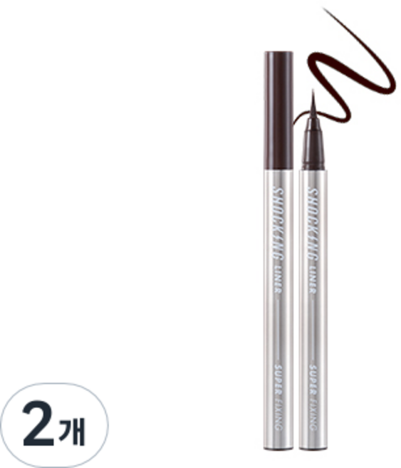 TONYMOLY The Shocking 超強定型純素眼線液, 02BROWN, 2個