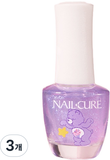 반디BANDI 케어베어 네일큐어 유니콘 하드너, 3개, 7ml