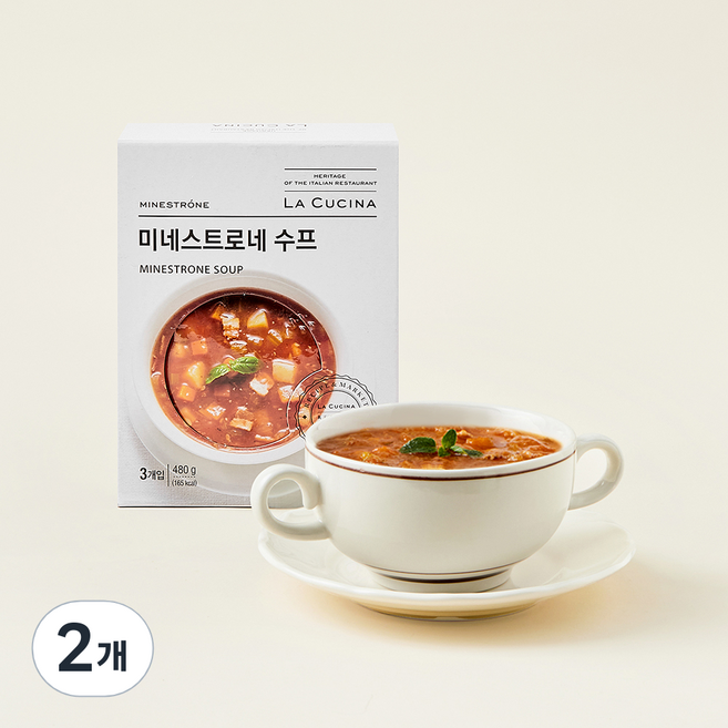 라쿠치나 미네스트로네 수프 3개입 (냉장), 480g, 2개