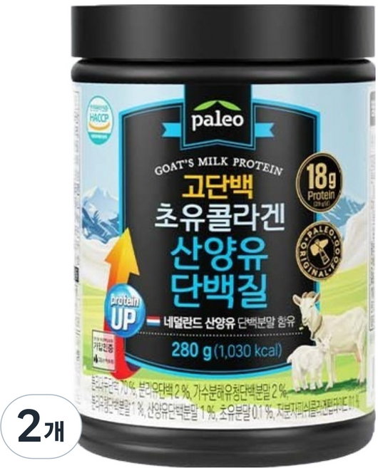 팔레오 고단백 초유 콜라겐 산양유 단백질, 280g, 2개