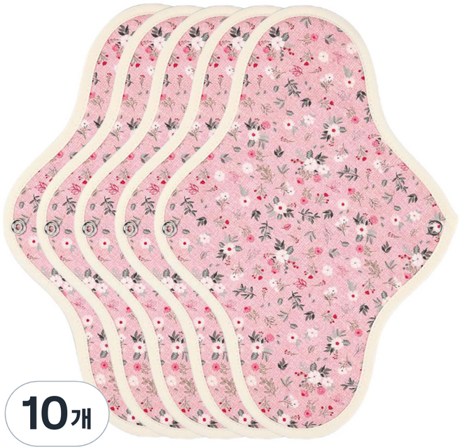 위즐리 면생리대 들꽃핑크, 10개, 1개입, 대형