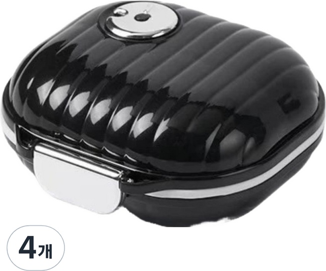 스테디얼 휴대용 7일 일주일 복용 알약 케이스 블랙 소형, 4개