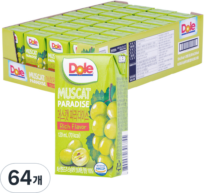 돌 파라다이스 주스 머스캣, 120ml, 64개