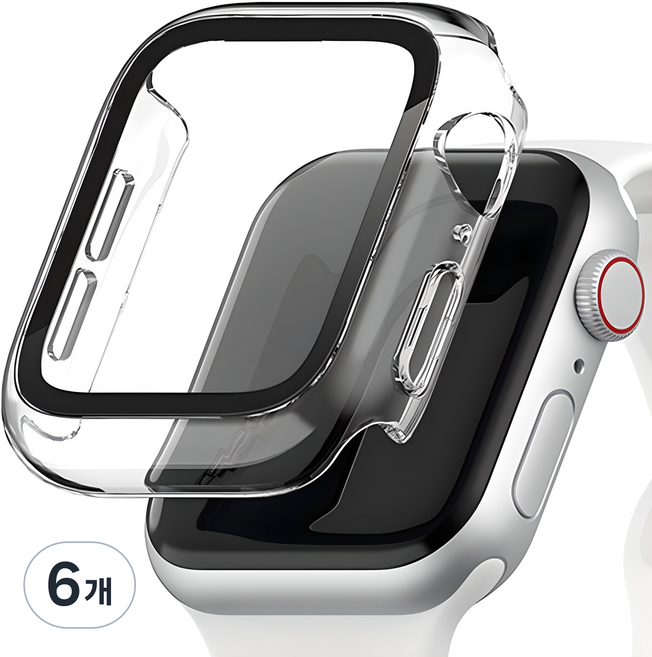 신지모루 9H 풀커버 일체형 SF코팅 강화유리 액정보호 케이스, 크리스탈클리어, 6개