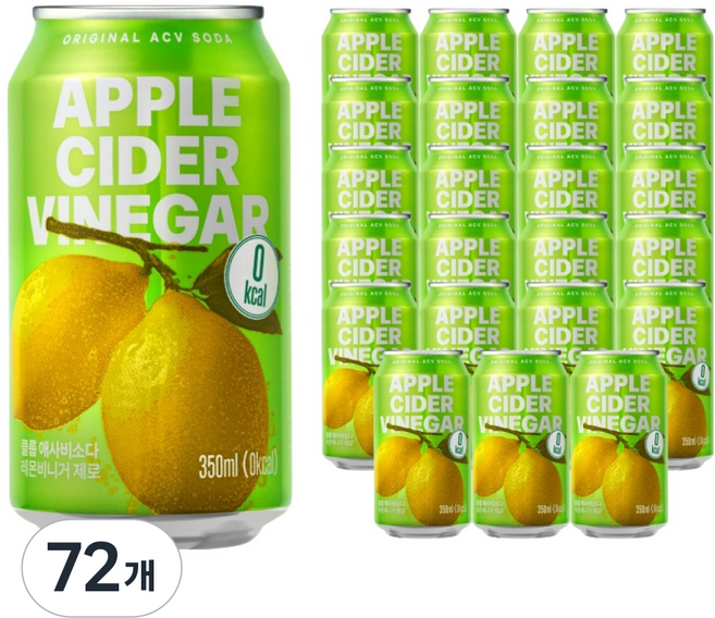 클룹 애사비소다 레몬비니거 제로 탄산음료, 350ml, 72개