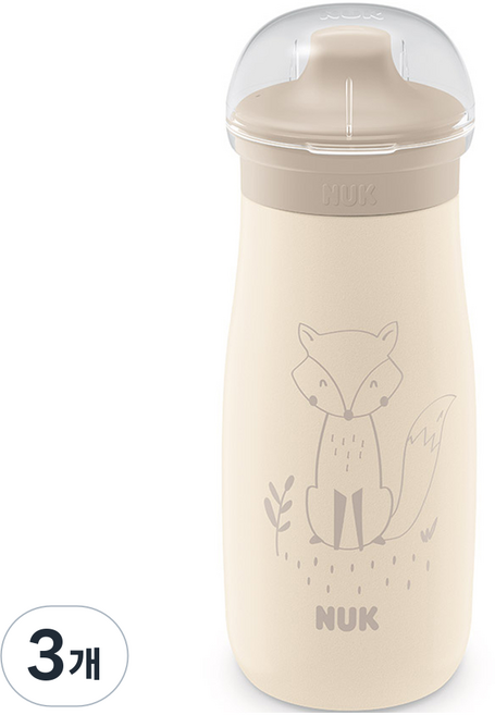 NUK 幼兒迷你吸管鴨嘴冷飲杯, 米色, 300ml, 3個