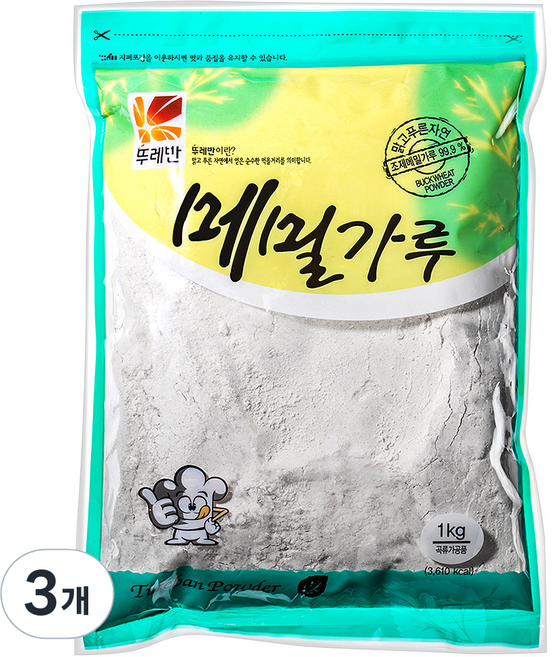 메밀가루, 1kg, 3개