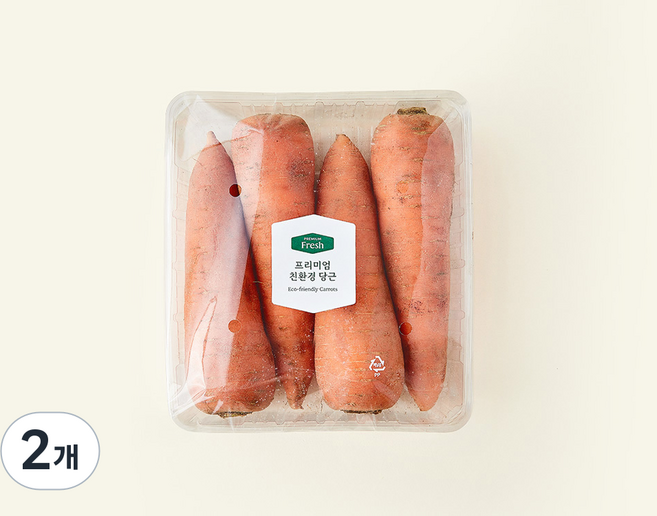 친환경 인증 프리미엄 당근, 800g, 1개입, 2개