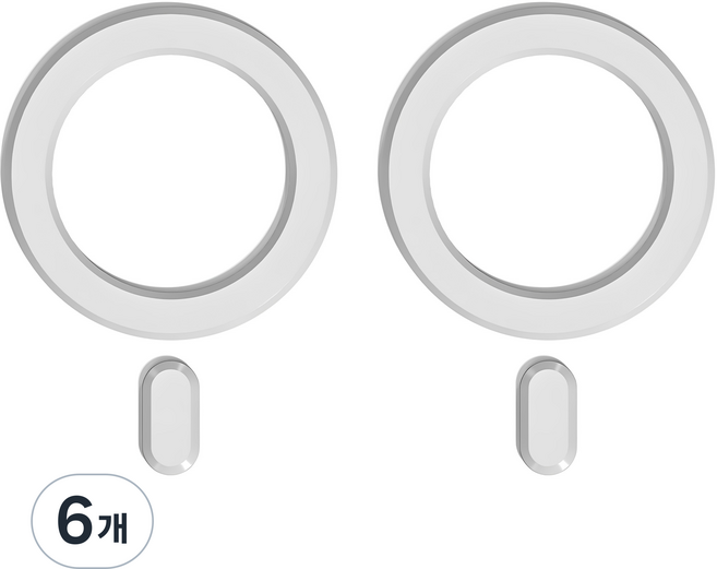 밸류엠 맥세이프 호환 플레이트 자석 스티커, 화이트, 6개