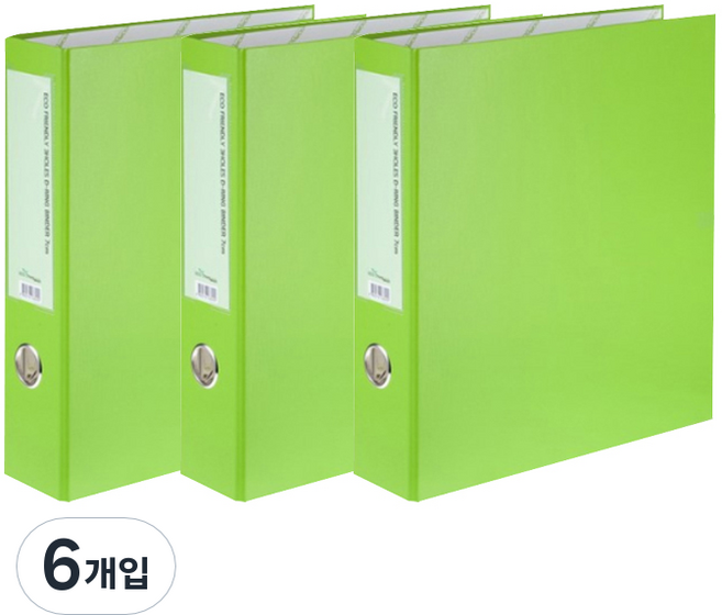 에코청운 에코 D링바인다 A4 7cm 3공, 연두, 6개입