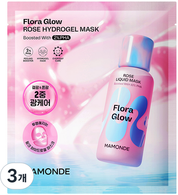 MAMONDE 夢妝 花妍水光玫瑰水凝膠面膜 42g, 3個, 1入