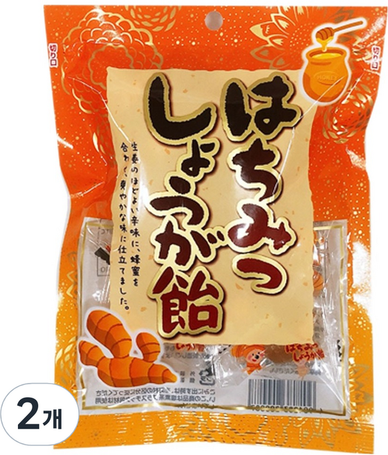 이리에제과 꿀생강사탕 하치미츠 쇼가아메, 2개, 80g