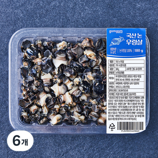 곰곰 국산 논 우렁살, 180g, 6개