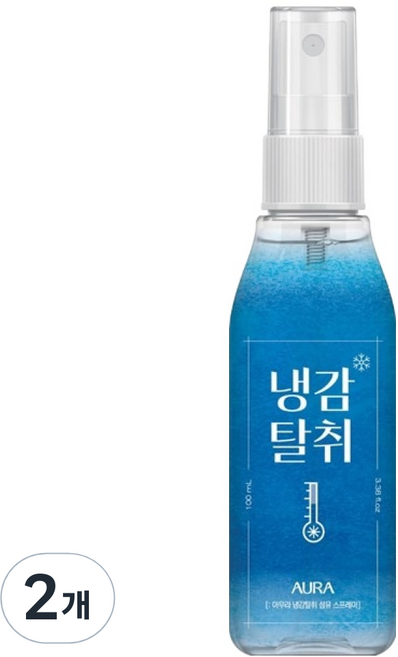 아우라 냉감탈취 섬유 스프레이 휴대용, 100ml, 2개