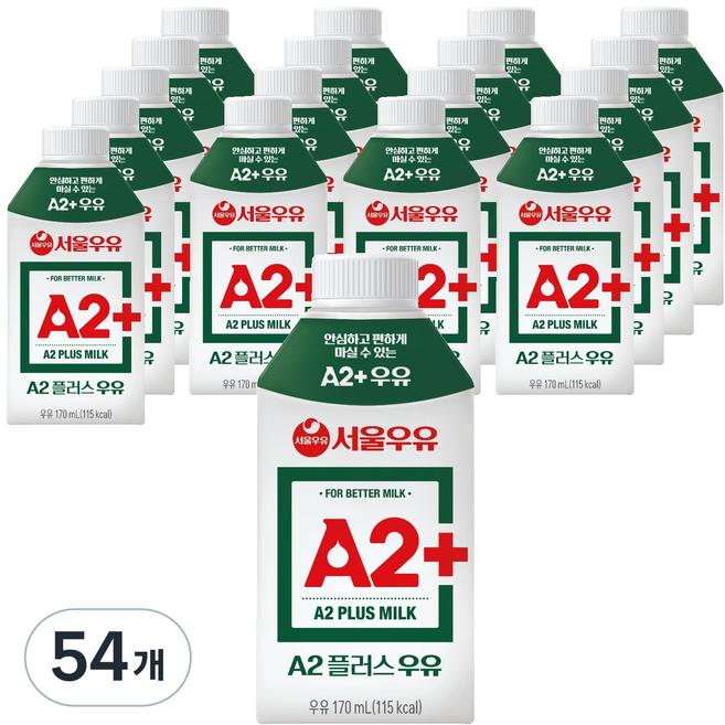 서울우유 A2플러스 멸균 우유, 170ml, 54개