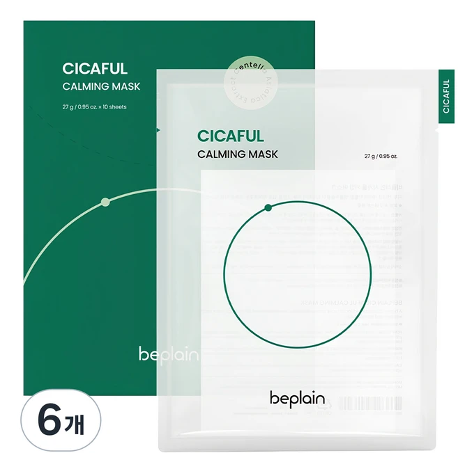 비플레인 시카풀 카밍 마스크 27g, 10개입, 6개 - 쿠팡