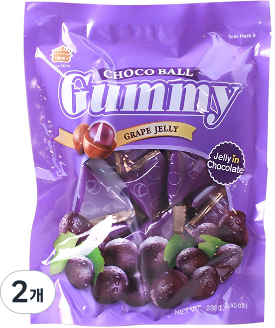 이메이 구미초코볼 포도맛, 238g, 2개
