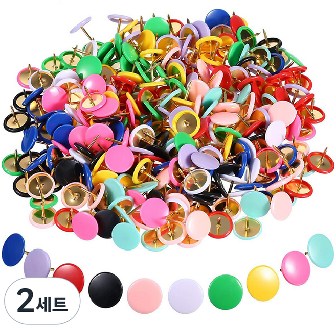 코히모 다용도 원형 압정 컬러핀 10종 x 30p 세트 4W430, 2세트, 300개입