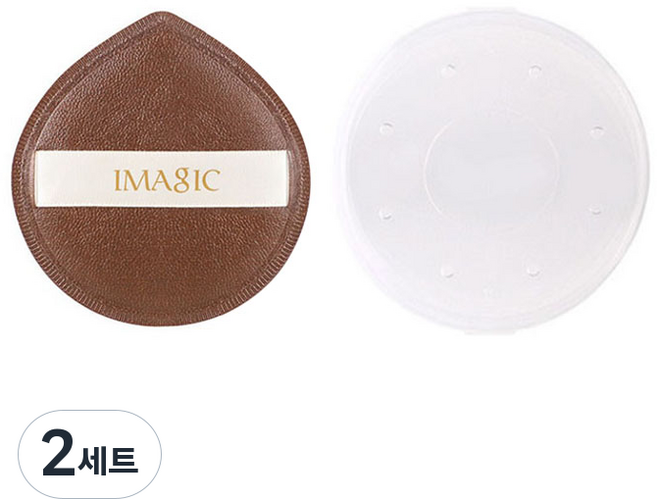 藍色貿易 Rubycell BIG Pang Pang 氣墊粉撲 + 便攜盒套組, 2套, 咖啡色(粉撲)