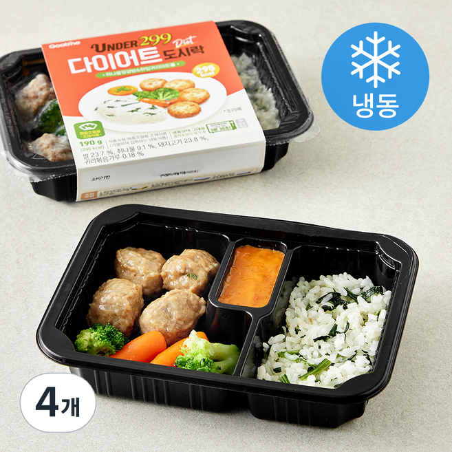 굽네 299 다이어트 도시락 취나물 영양밥 & 한입귀리 미트볼 (냉동), 190g, 4개