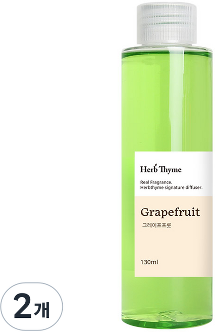 허브타임 리필 디퓨저, 그레이프프룻, 130ml, 2개