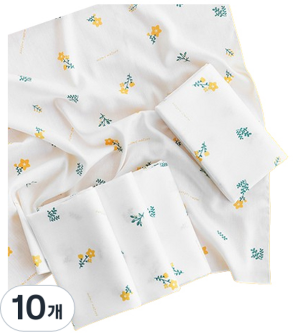 맘스네이처 밤부 대나무 아기 신생아 천기저귀, 플라워, 10개