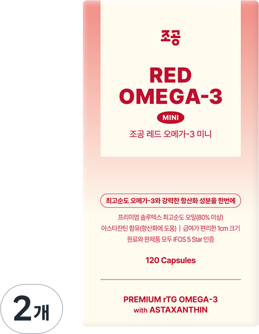 조공 반려동물 rTG 레드 미니 영양제, 120정, 오메가3, 2개