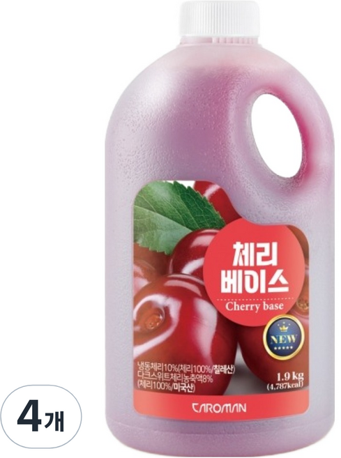 까로망 체리 베이스, 1.9kg, 4개