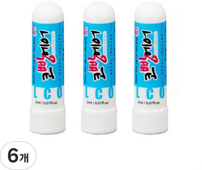 코빵에어 아로마 코 호흡기 쿨 페퍼민트, 6개